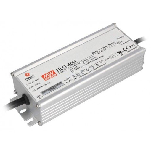 HLG-40H-15; Power supply: switched-mode; LED; 40.05W; 15VDC; 2.67A; 90÷305VAC; MEAN WELL