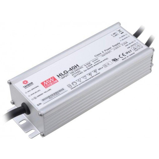 HLG-40H-54B; Power supply: switched-mode; LED; 40.5W; 54VDC; 0.75A; 90÷305VAC; MEAN WELL