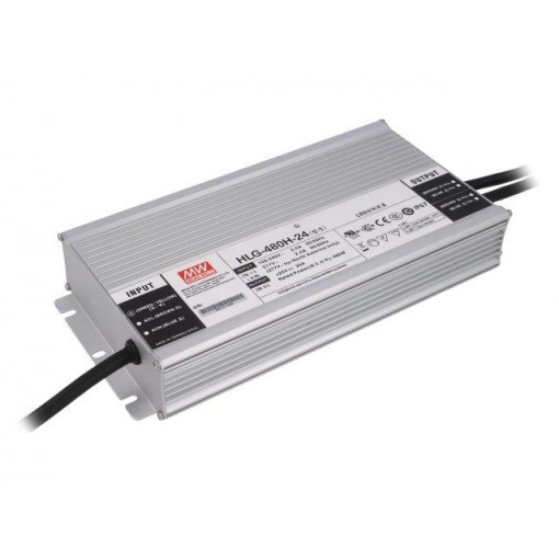 HLG-480H-24; Power supply: switched-mode; LED; 480W; 24VDC; 20A; 90÷305VAC; IP67; MEAN WELL