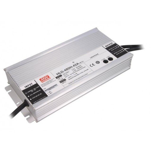 HLG-480H-42A; Power supply: switched-mode; LED; 480W; 42VDC; 35.7÷44.1VDC; IP65; MEAN WELL