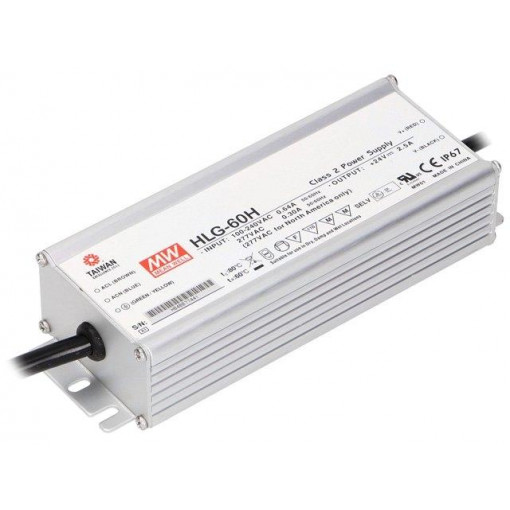 HLG-60H-48; Power supply: switched-mode; LED; 62.4W; 48VDC; 1.3A; 90÷305VAC; MEAN WELL