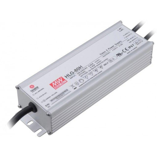 HLG-80H-20B; Power supply: switched-mode; LED; 80W; 20VDC; 4A; 90÷305VAC; IP67; MEAN WELL