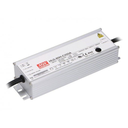 HLG-80H-C700A; Power supply: switched-mode; LED; 90W; 64÷129VDC; 420÷700mA; IP65; MEAN WELL