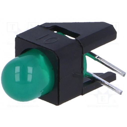 HLMP-3507-D00B2; LED; green; 5mm; 10mA; Lens: diffused,green; 60°; 2.1÷2.7V; 4.7mcd; BROADCOM (AVAGO)