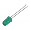 HLMP-3519-F0002; LED; 5mm; green; 12÷70mcd; 24°; 10mA; 2.1÷2.7V; Front: convex; BROADCOM (AVAGO)