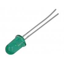 HLMP-3519-F0002; LED; 5mm; green; 12÷70mcd; 24°; 10mA; 2.1÷2.7V; Front: convex; BROADCOM (AVAGO)