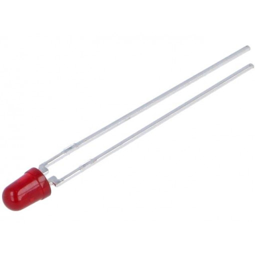 HLMP-K150; LED; 3mm; red; 1.3÷3mcd; 65°; Front: convex; BROADCOM (AVAGO)