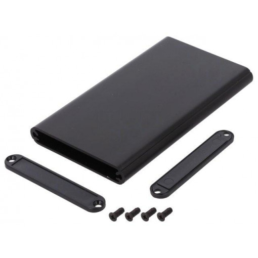 1455A1202BK; Enclosure: with panel; 1455; X: 70mm; Y: 120mm; Z: 12mm; aluminium; HAMMOND 1455A1202BK; Enclosure: with panel; 1455; X: 70mm; Y: 120mm; Z: 12mm; aluminium; HAMMOND