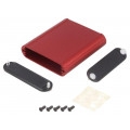 1455B802RD; Enclosure: with panel; 1455; X: 71mm; Y: 80mm; Z: 19mm; aluminium; red; HAMMOND