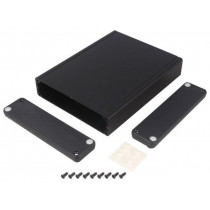 1455P1602BK; Enclosure: with panel; 1455; X: 125mm; Y: 160mm; Z: 30mm; aluminium; HAMMOND