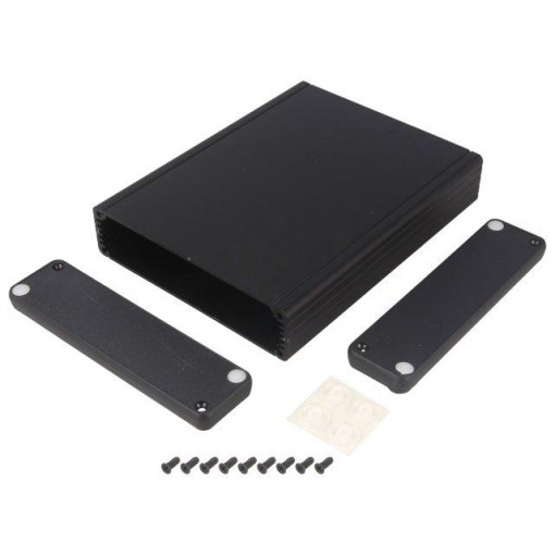 1455P1602BK; Enclosure: with panel; 1455; X: 125mm; Y: 160mm; Z: 30mm; aluminium; HAMMOND