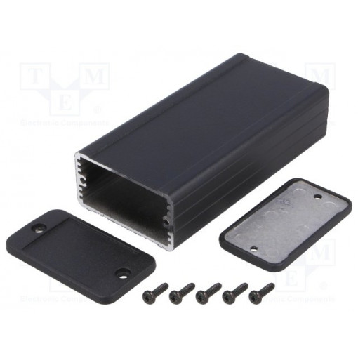 1457C1201EBK; Enclosure: shielding; X: 59mm; Y: 120mm; Z: 31mm; aluminium; black; HAMMOND