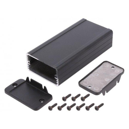 1457C1202EBK; Enclosure: shielding; X: 59mm; Y: 120mm; Z: 31mm; aluminium; black; HAMMOND