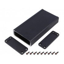 1457J1601EBK; Enclosure: shielding; X: 84mm; Y: 160mm; Z: 28mm; aluminium; black; HAMMOND