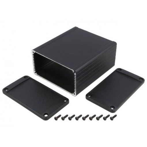 1457N1201EBK; Enclosure: shielding; X: 104mm; Y: 120mm; Z: 55mm; aluminium; black; HAMMOND