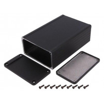 1457N1601EBK; Enclosure: shielding; X: 104mm; Y: 160mm; Z: 55mm; aluminium; black; HAMMOND