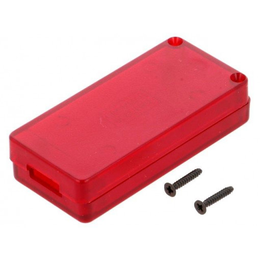 1551USB3TRD; Enclosure: for USB; X: 30mm; Y: 65mm; Z: 15.5mm; ABS; translucent red; HAMMOND