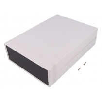 1598JSGYPBK; Enclosure: with panel; 1598; X: 200mm; Y: 280mm; Z: 76mm; ABS; grey; HAMMOND