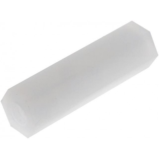 HP-20; Screwed spacer sleeve; hexagonal; polyamide; M3; 20mm; FIX&FASTEN HP-20; Screwed spacer sleeve; hexagonal; polyamide; M3; 20mm; FIX&FASTEN