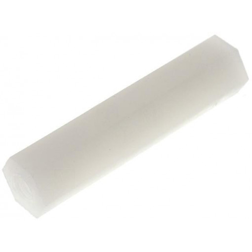 HP-25; Screwed spacer sleeve; hexagonal; polyamide; M3; 25mm; FIX&FASTEN