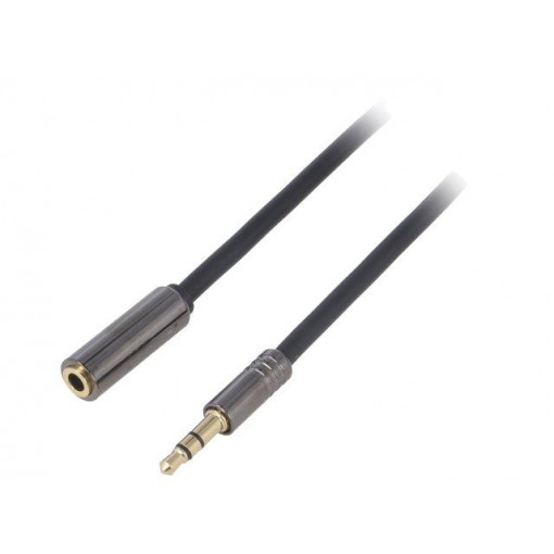 ; Cable; gold-plated; 2m; black; V: stereo; Features: shielded; 4CARMEDIA