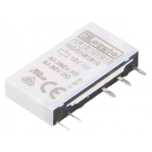 HR101CE012; Relay: electromagnetic; SPDT; Ucoil: 12VDC; 6A/250VAC; 6A/30VDC; 6A; LOVATO ELECTRIC