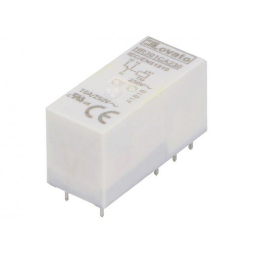 HR301CA230; Relay: electromagnetic; SPDT; Ucoil: 230VAC; 16A/250VAC; 12A/30VDC; LOVATO ELECTRIC
