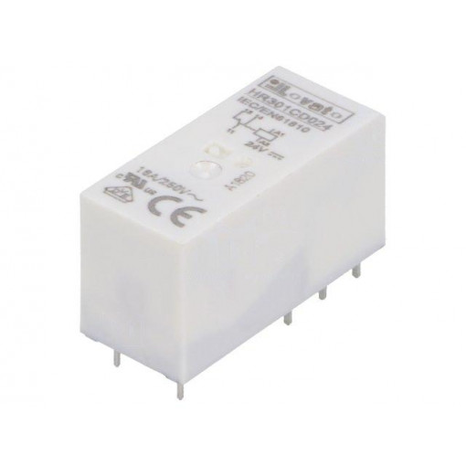 HR301CD024; Relay: electromagnetic; SPDT; Ucoil: 24VDC; 16A/250VAC; 12A/30VDC; LOVATO ELECTRIC
