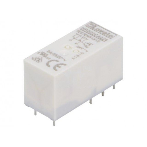 HR302CA024; Relay: electromagnetic; DPDT; Ucoil: 24VAC; 8A/250VAC; 8A/30VDC; 8A; LOVATO ELECTRIC