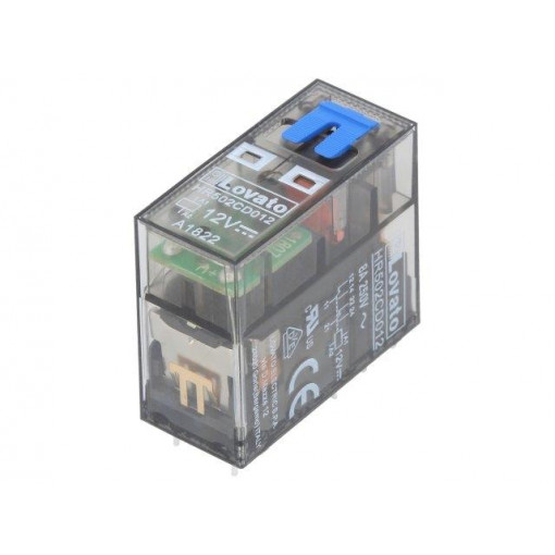 HR502CD012; Relay: electromagnetic; DPDT; Ucoil: 12VDC; 8A/250VAC; 8A/30VDC; 8A; LOVATO ELECTRIC