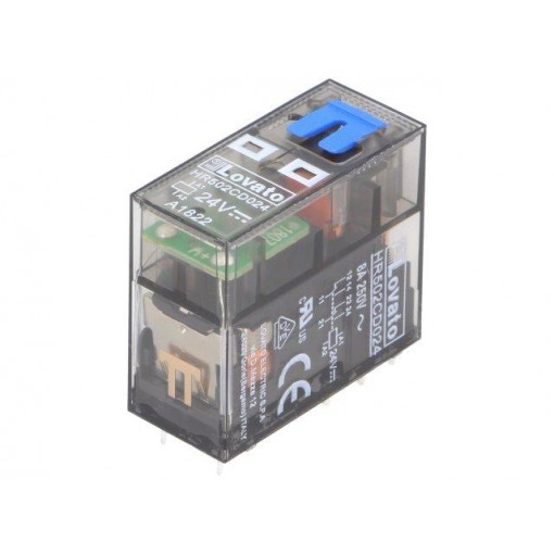 HR502CD024; Relay: electromagnetic; DPDT; Ucoil: 24VDC; 8A/250VAC; 8A/30VDC; 8A; LOVATO ELECTRIC