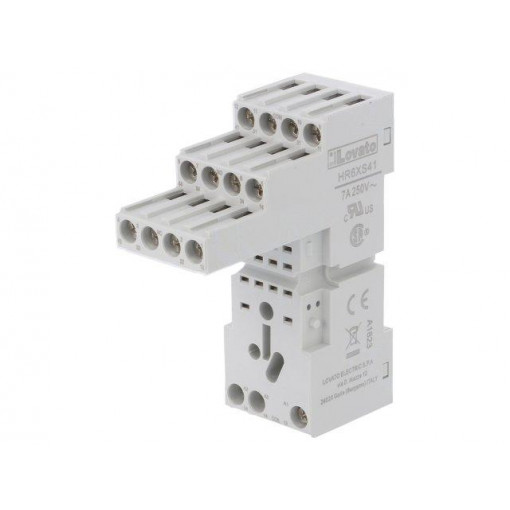 HR6XS41; Socket; PIN: 14; 10A; 250VAC; Mounting: DIN; Series: HR60; LOVATO ELECTRIC