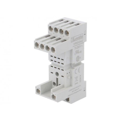 HR6XS42; Socket; PIN: 14; 10A; 250VAC; Mounting: DIN; Series: HR60; LOVATO ELECTRIC