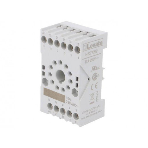 HR7XS2; Socket; PIN: 11; 10A; 250VAC; Mounting: DIN; Series: HR70; LOVATO ELECTRIC