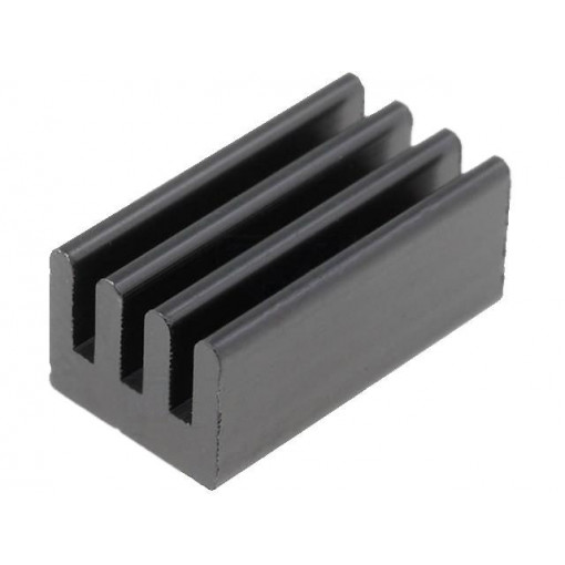HS-DIL12; Heatsink: extruded; black; L: 12.7mm; W: 6.35mm; H: 4.83mm; AL6063-T5; STONECOLD