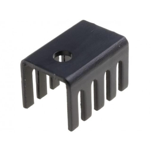 HS-S03; Heatsink: moulded; U; TO220; black; L: 19.05mm; W: 13.21mm; H: 12.7mm; STONECOLD