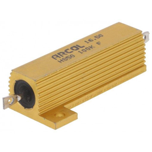 HS50-100KF; Resistor: wire-wound; with heatsink; screw; 100kΩ; 50W; ±1%; ARCOL