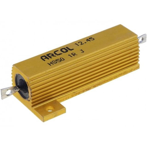 HS50-1RJ; Resistor: wire-wound; with heatsink; screw; 1Ω; 50W; ±5%; 100ppm/°C; ARCOL