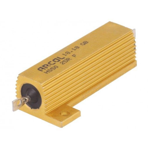 HS50-25RF; Resistor: wire-wound; with heatsink; screw; 25Ω; 50W; ±1%; ARCOL