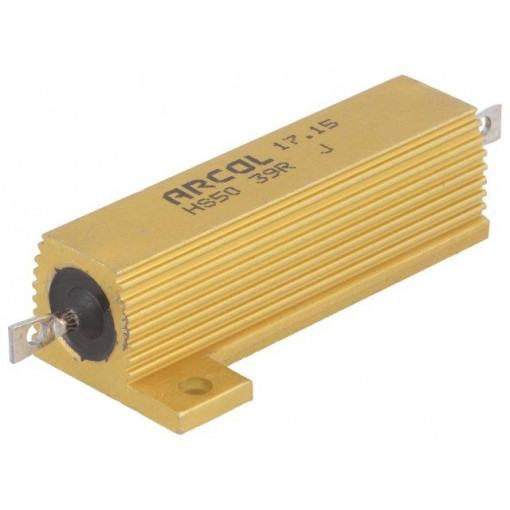 HS50-39RJ; Resistor: wire-wound; with heatsink; screw; 39Ω; 50W; ±5%; ARCOL