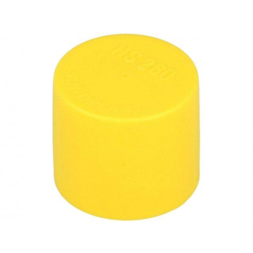 480557-01; Cap; Body: yellow; Øint: 55.7mm; H: 20mm; Mat: LDPE; Mounting: push-in; SUNDPLAST