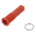 HSEB 3125 L AU/RT; Socket; 4mm banana; 16A; 6000V; red; gold-plated; on panel; SCHÜTZINGER HSEB 3125 L AU/RT; Socket; 4mm banana; 16A; 6000V; red; gold-plated; on panel; SCHÜTZINGER