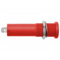 HSEB 3125 L NI/RT; Socket; 4mm banana; 16A; 6000V; red; nickel plated; on panel; SCHÜTZINGER HSEB 3125 L NI/RT; Socket; 4mm banana; 16A; 6000V; red; nickel plated; on panel; SCHÜTZINGER