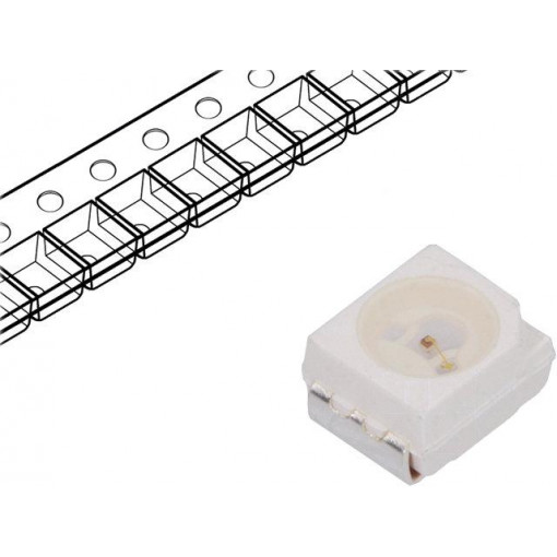 HSMS-A100-J00J1; LED; SMD; 3528,PLCC2; red; 4.5÷15mcd; 3.5x2.8x1.9mm; 120°; 2.2÷2.6V; BROADCOM (AVAGO)