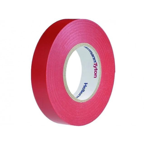 710-00123; Tape: electrical insulating; W: 19mm; L: 25m; Thk: 0.15mm; red; 220%; HELLERMANNTYTON