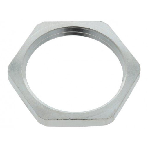 1.161.1600.01; Nut; PG16; brass; nickel; Thk: 3mm; Spanner: 26mm; Thread: PG; HUMMEL