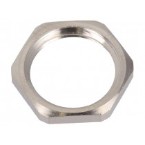 1.161.1600.50; Nut; M16; brass; nickel; Thk: 2.8mm; Spanner: 19mm; Thread: metric; HUMMEL 1.161.1600.50; Nut; M16; brass; nickel; Thk: 2.8mm; Spanner: 19mm; Thread: metric; HUMMEL