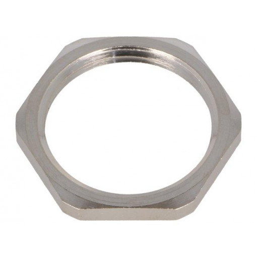 1.161.2500.50; Nut; M25; brass; nickel; Thk: 3.5mm; Spanner: 29mm; Thread: metric; HUMMEL