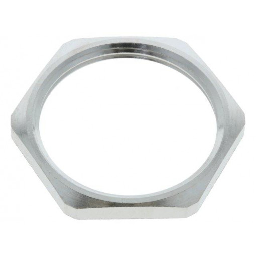 1.161.3200.50; Nut; M32; brass; nickel; Thk: 4mm; Spanner: 36mm; Thread: metric; HUMMEL