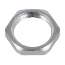 1.167.0700.01; Nut; with earthing; PG7; brass; nickel; Thk: 2.8mm; Spanner: 15mm; HUMMEL